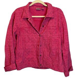 Chico's Jacket Women's Size Large Stars Swirls Pink Chicos‎ 2